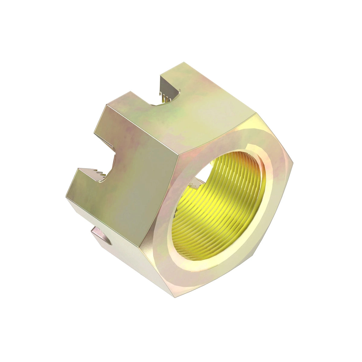John Deere 14H848: Hexagonal Slotted Nut, 1-1/8"
