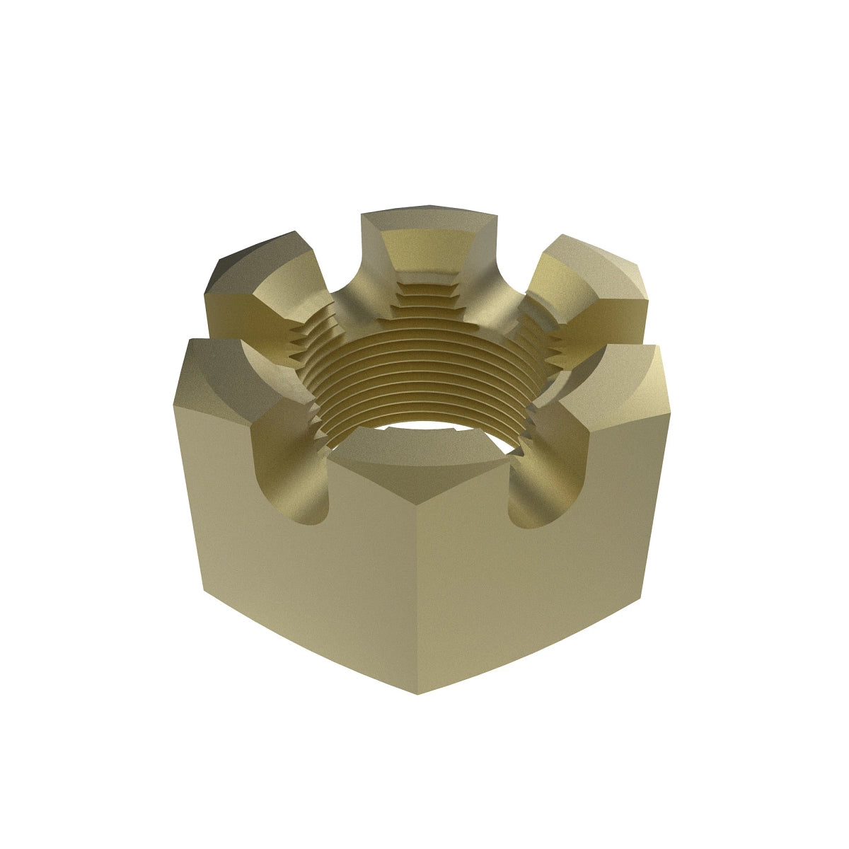 John Deere 14H926: Hexagonal Slotted Nut, 1/2"