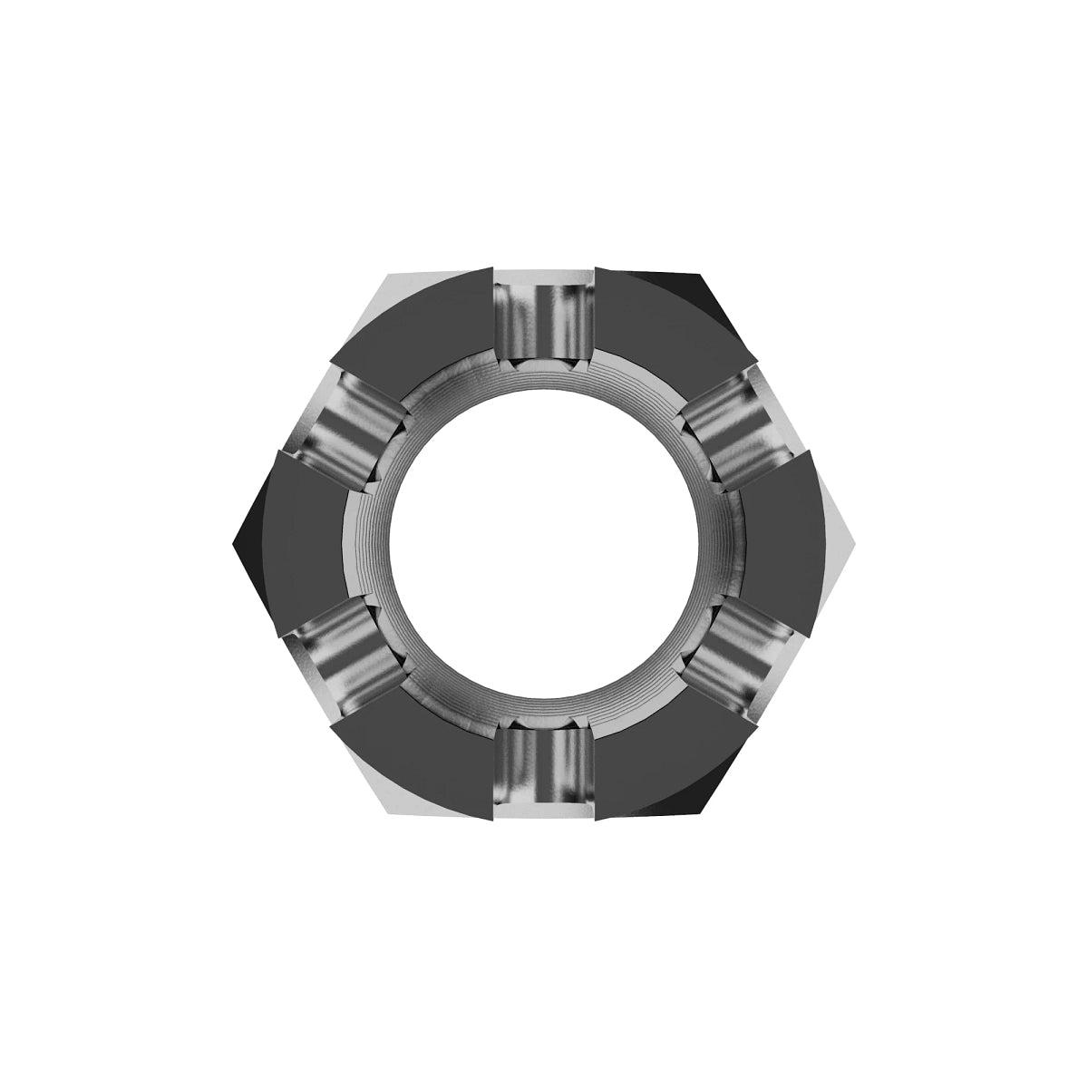 John Deere 14M7305: Hexagonal Slotted Nut, M18