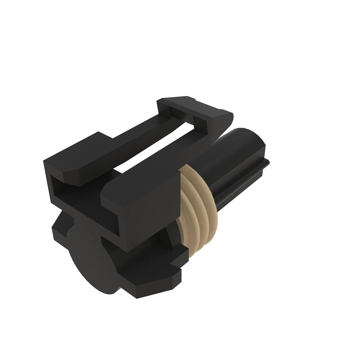 John Deere 57M7294: Black External Electrical Connector Housing, 1 Cavities