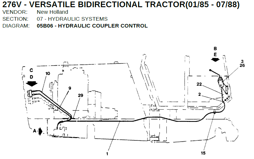 Versatile/Ford/New Holland 9702601 Hyd. Kit