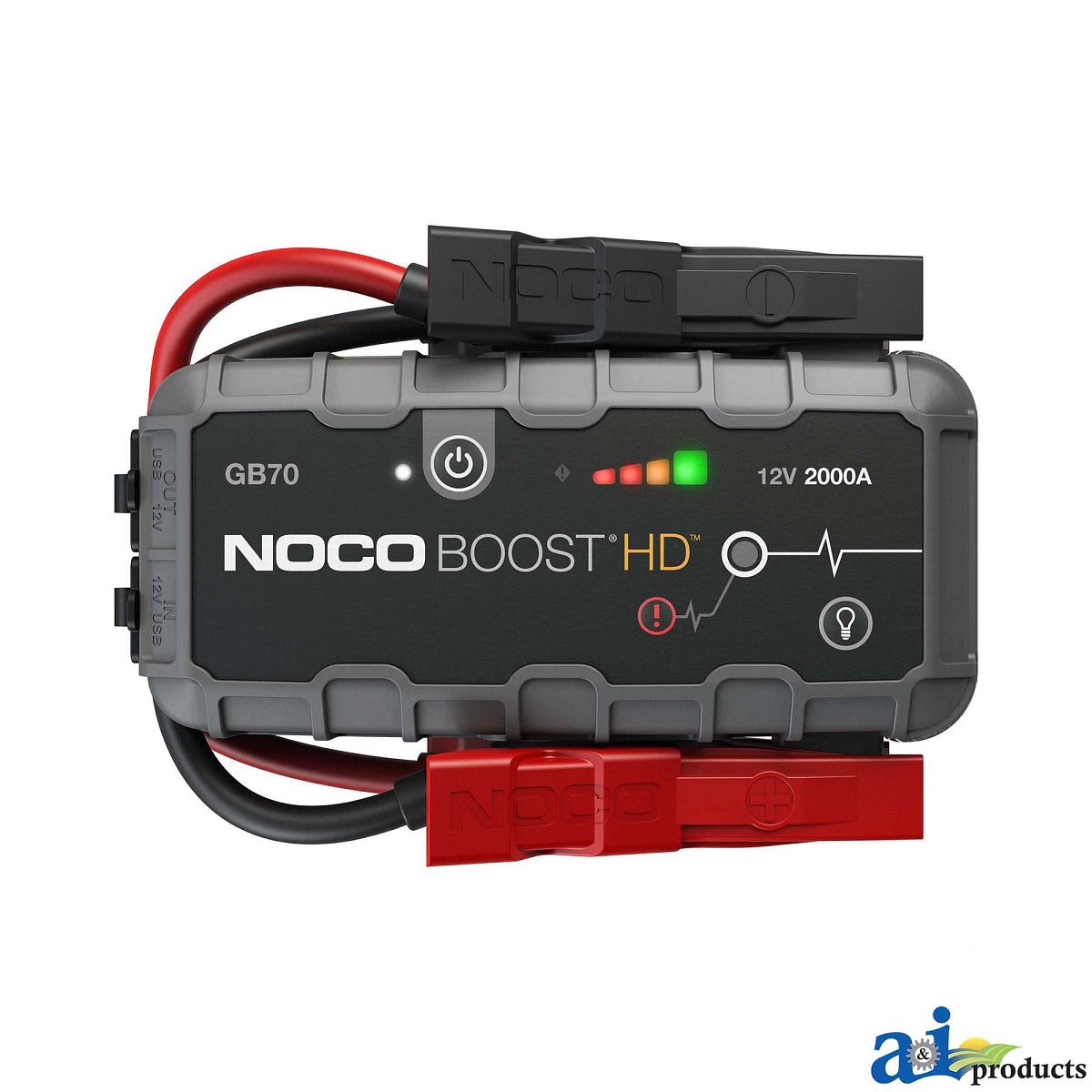NOCO BOOST HD A-GB70: Lithium Jump Starter, 12 Volts, 2000 Amperes