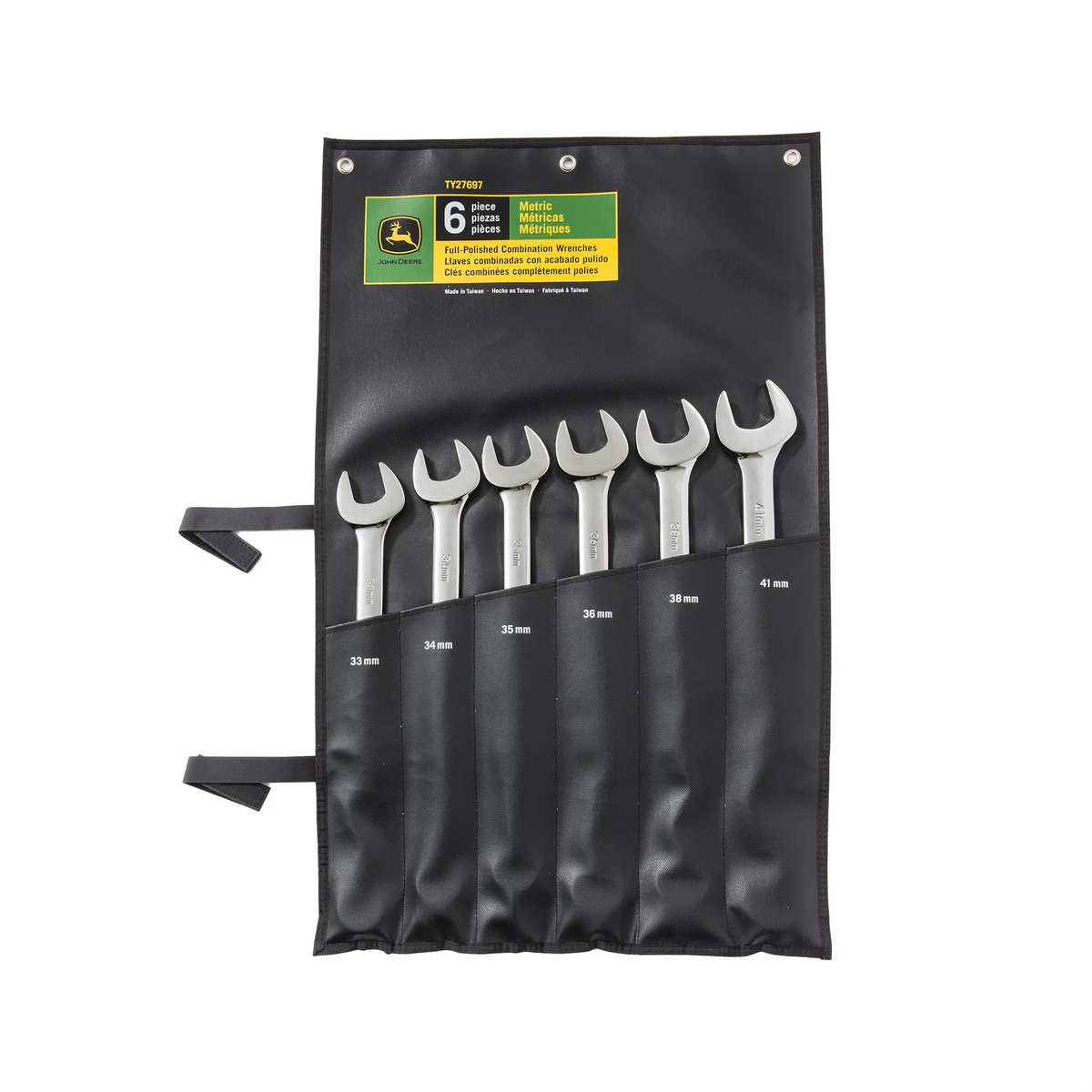John Deere TY27697: 6 Piece Metric Wrench Set with Pouch