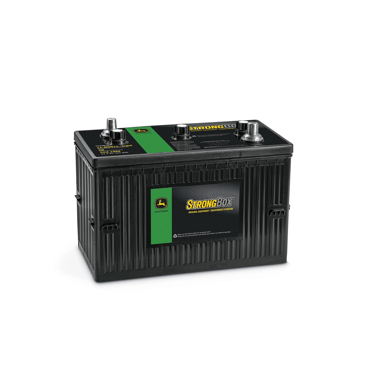 John Deere TY23025B: 6 Volt Battery, Wet Charged, 180 Ah, 1000 CCA, 5D BCI