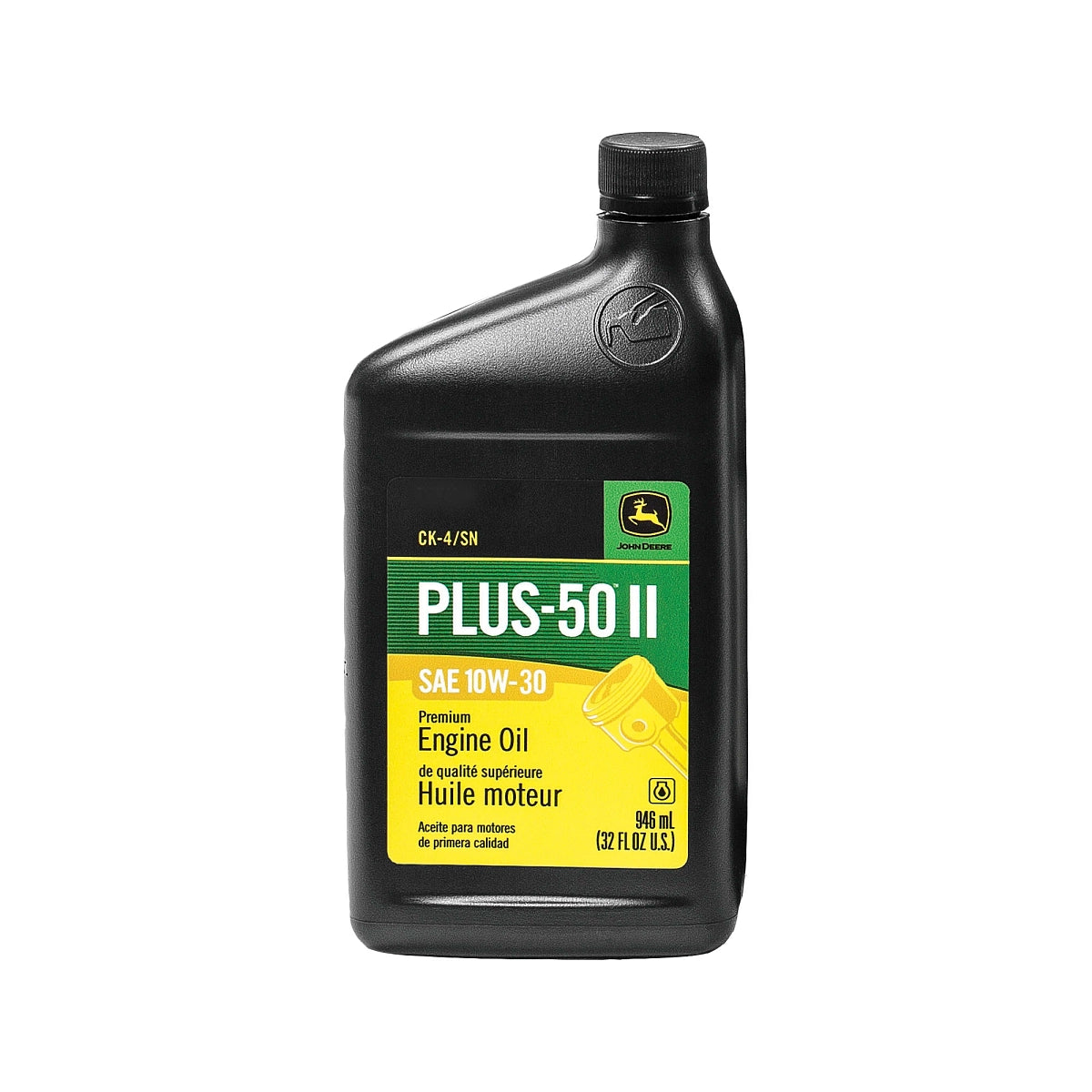 John Deere TY26669: Premium Engine Oil, Plus-50 II, SAE 10W-30, API CK4/SN, 946 ml (32 Fluid Oz)