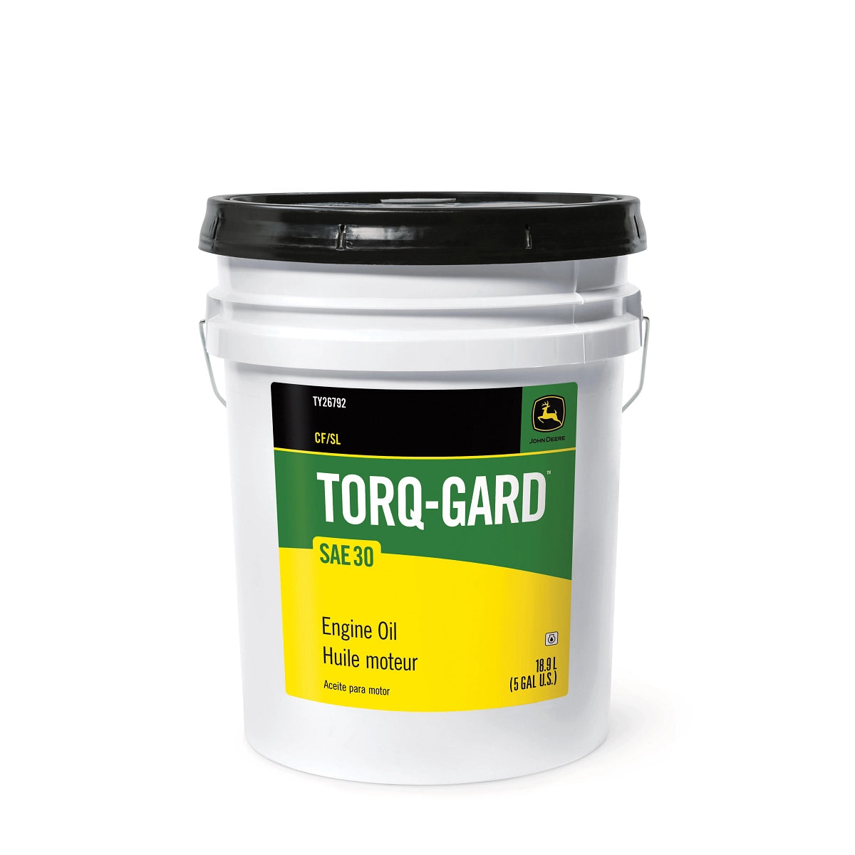 John Deere TY26792: Engine Oil, Torq-Gard, SAE 30, API CF/SL, 18.9 Liter (5 Gallon)