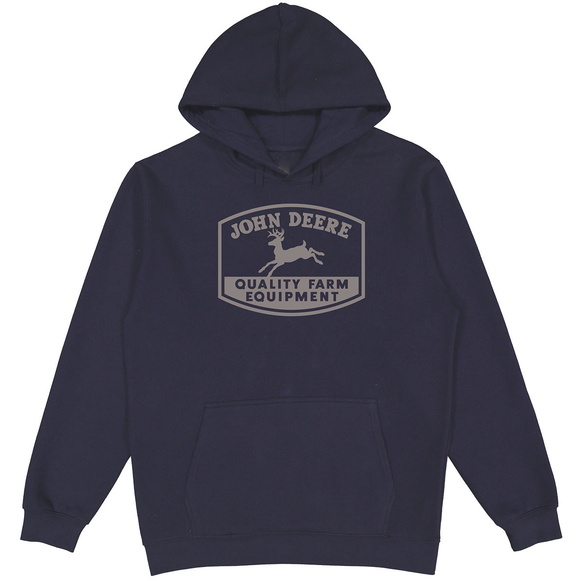 John Deere Mens Navy Moline Vintage Trademark Fleece Hoodie
