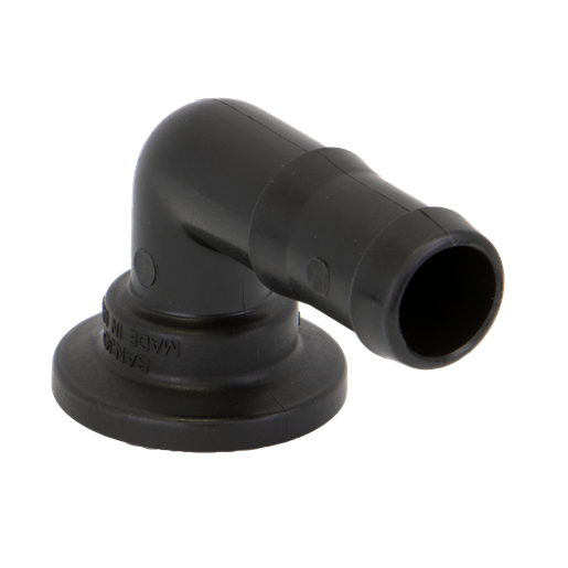 Banjo M100BRB90: 1" Flange X 1" 90° Hose Barb Elbow