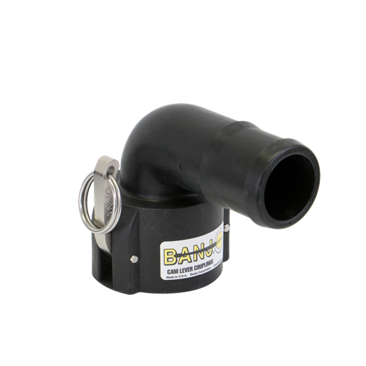 Banjo 200C90: 2" 90° Female Coupler X 2" Hose Shank Poly Cam Lever Coupling