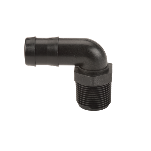 Banjo HB100-90: 1" Male Thread X 1" 90° Hose Barb