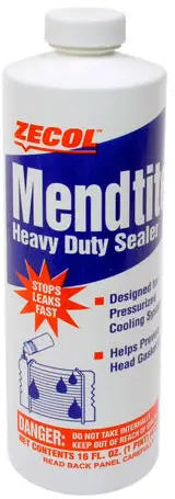 10412: Zecol Heavy-Duty Radiator Sealant, Liquid, Mild Alcoholic, 15 oz Bottle