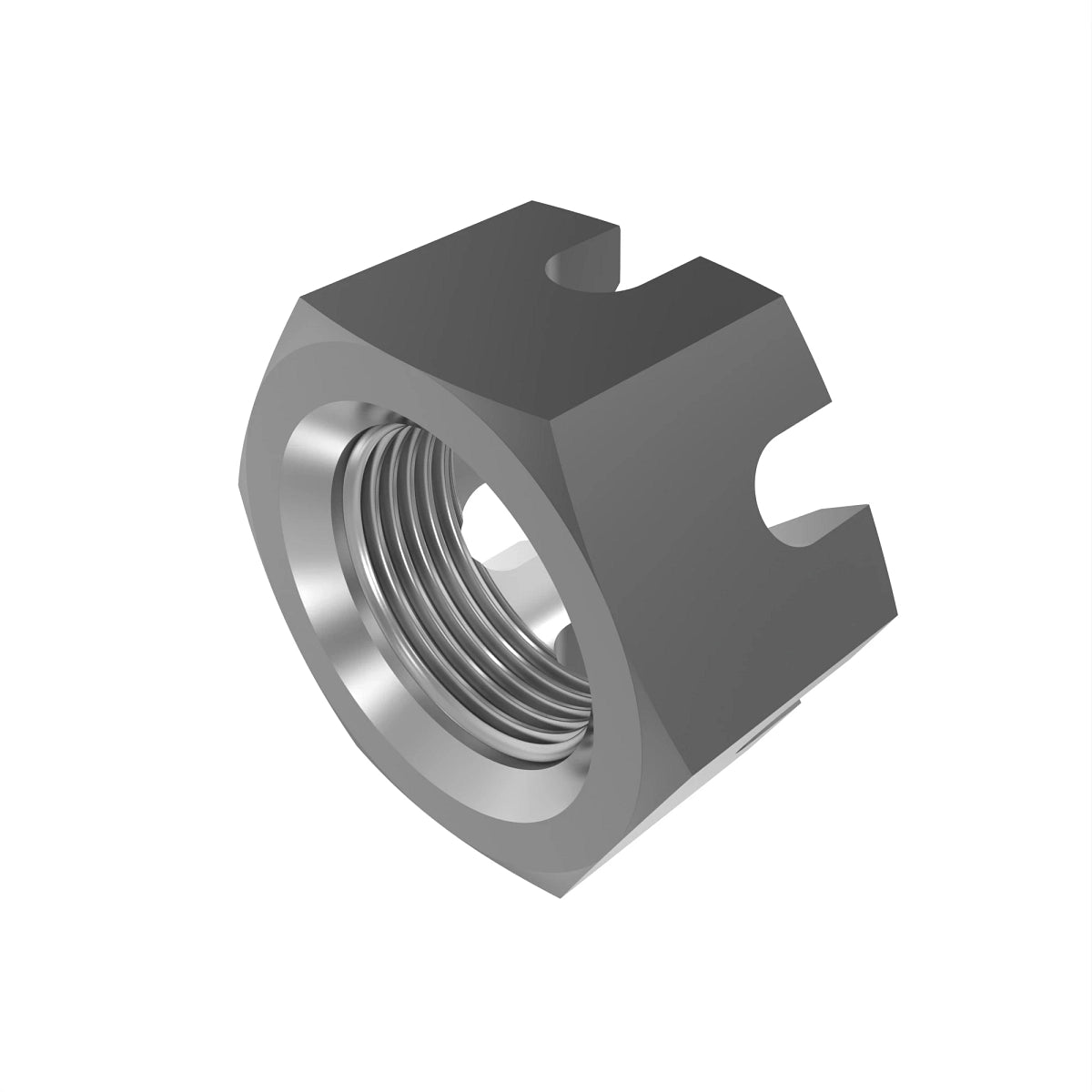 John Deere 14H1020: Hexagonal Slotted Nut, 3/4"