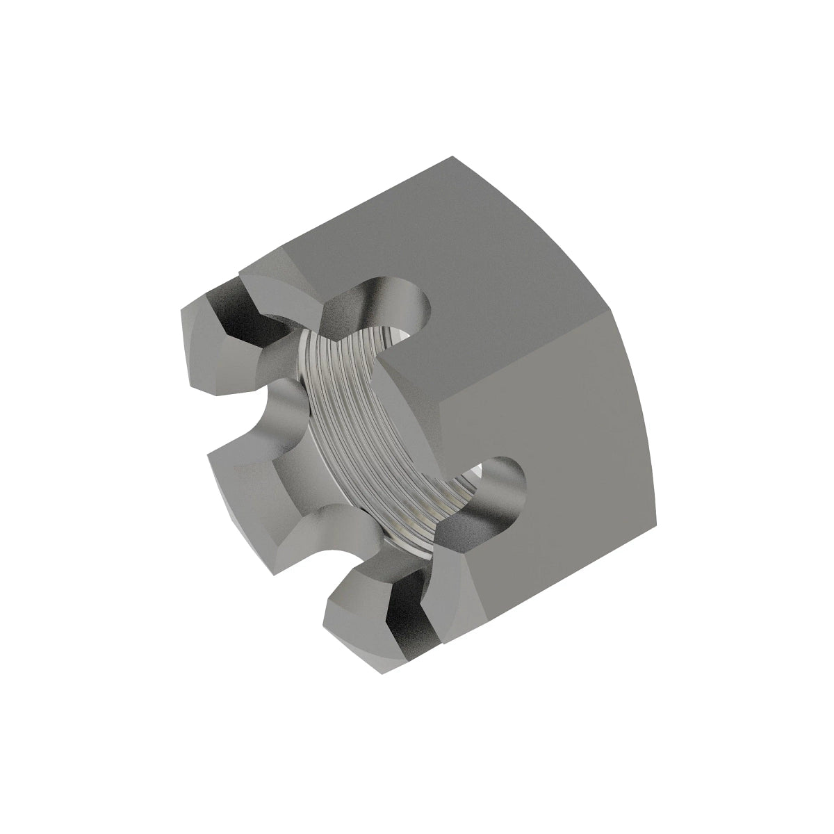 John Deere 14H927: Hexagonal Slotted Nut, 1-1/4"