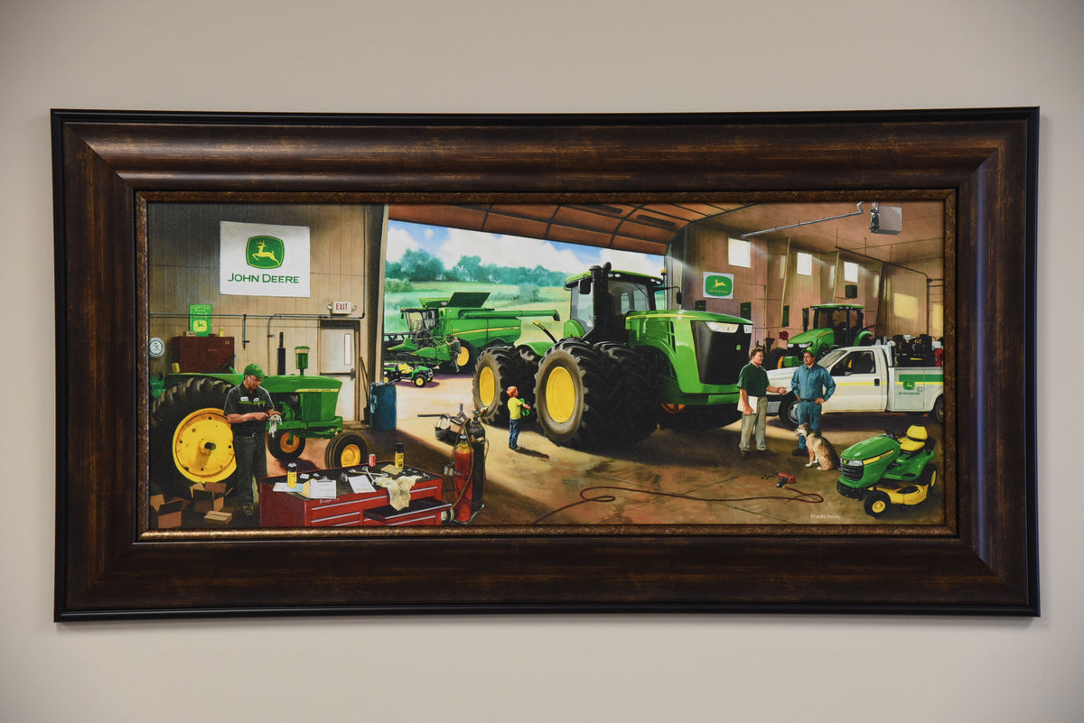 "Dealing Green" Framed Canvas Print