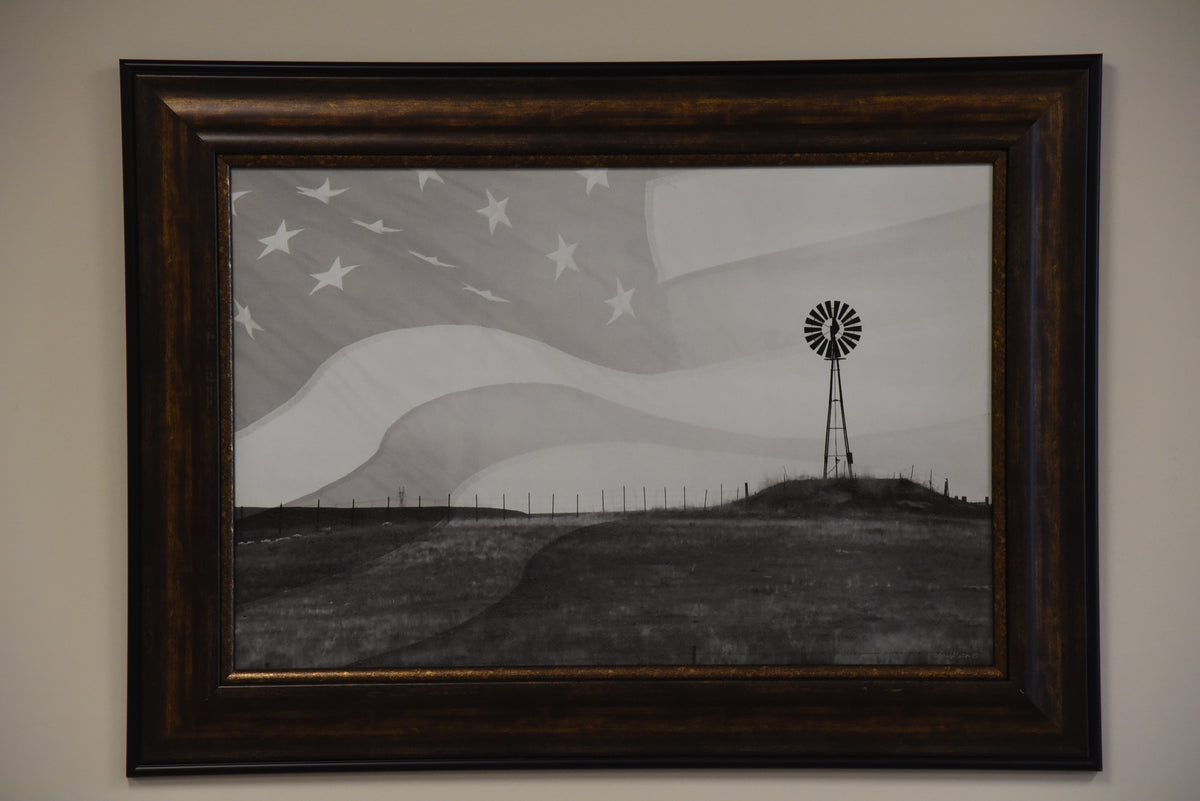 "Heartland Flag" Framed Canvas Print