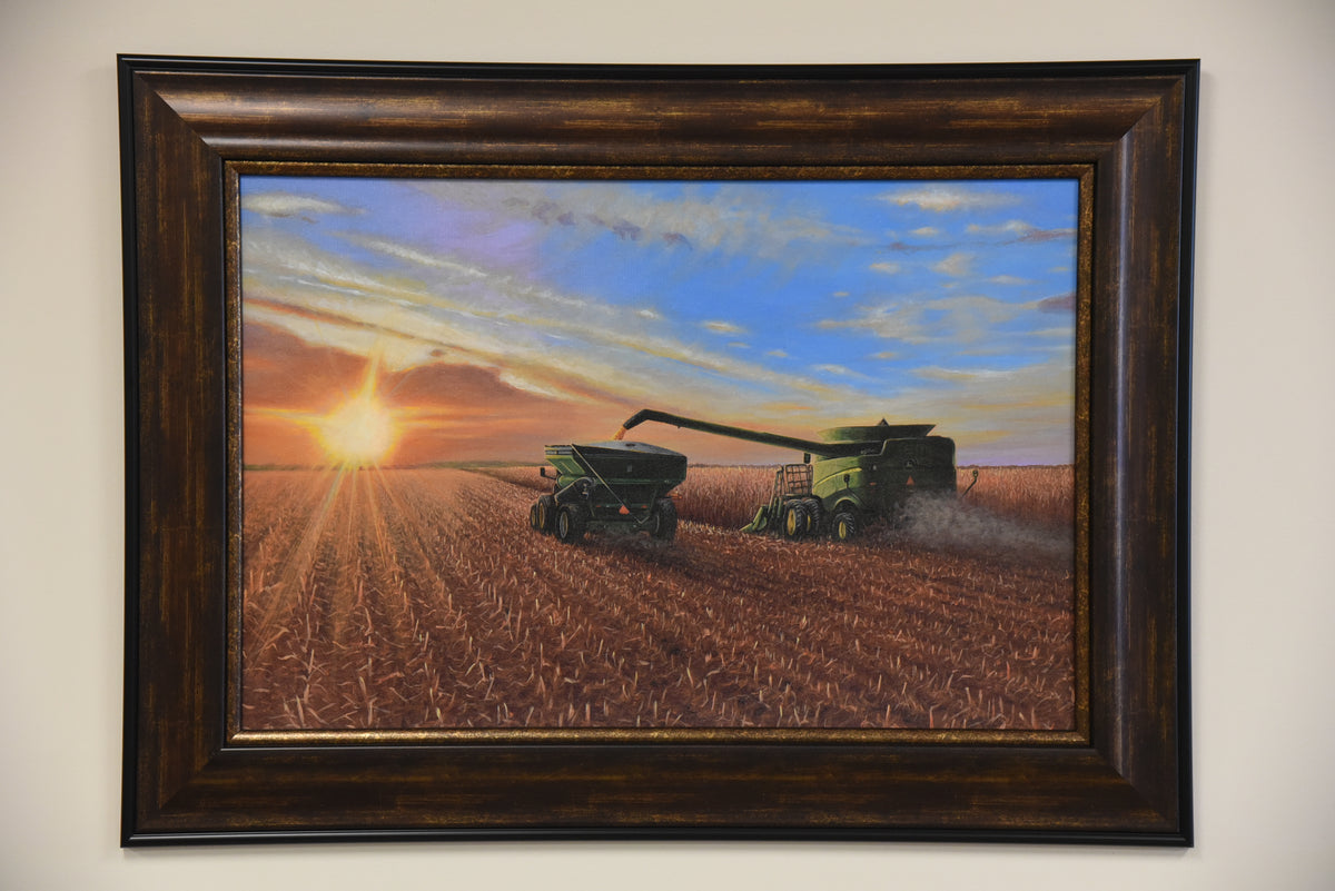 "Harvest Sunset" Framed Canvas Print