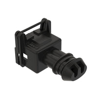 John Deere 57M10118: Black Electrical Connector Housing, 2 Cavities
