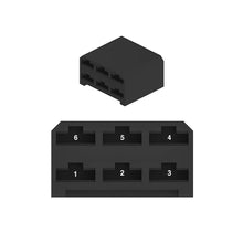John Deere 57M7058: Black External Electrical Connector Housing, Cavities 6