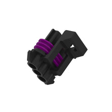 John Deere 57M7255:  Black External Electrical Connector Housing, 3 Cavities