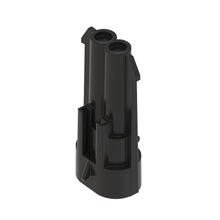 John Deere 57M7256: Black Internal Electrical Connector Housing, 2 Cavities
