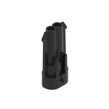 John Deere 57M7256:  Black Internal Electrical Connector Housing, 2 Cavities
