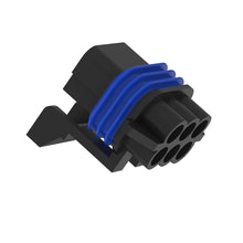 John Deere 57M7260:  Black External Electrical Connector Housing, 6 Cavities