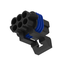 John Deere 57M7260: Black External Electrical Connector Housing, 6 Cavities