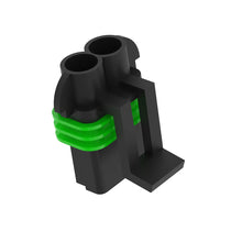 John Deere 57M7309: Black External Electrical Connector Housing, 2 Cavities
