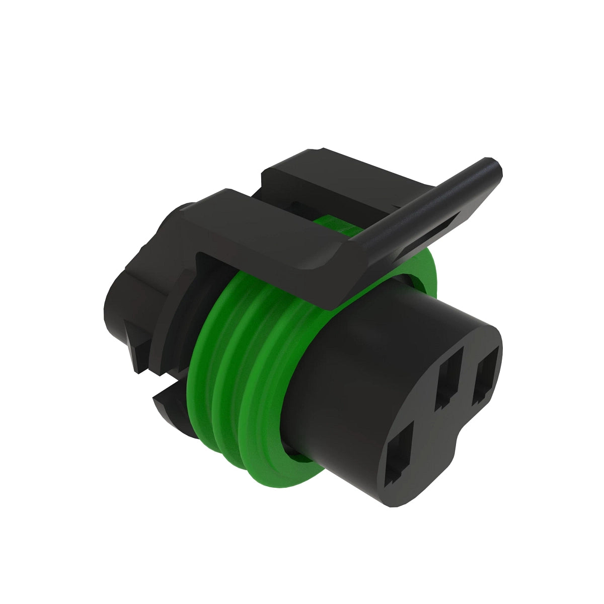 John Deere 57M7343: Gray External Electrical Connector Housing, 3 Cavities