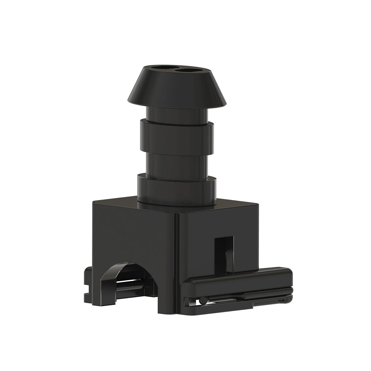 John Deere 57M7406: Tyco Black External Electrical Connector Housing, 2 Cavities