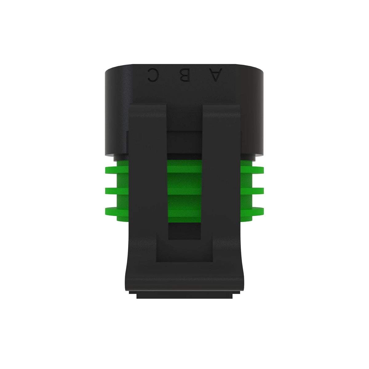 John Deere 57M8155: Black External Electrical Connector Housing, 3 Cavities