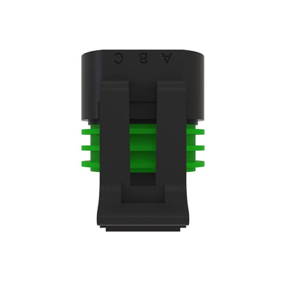 John Deere 57M8155: Black External Electrical Connector Housing, 3 Cavities
