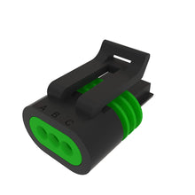 John Deere 57M8155: Black External Electrical Connector Housing, 3 Cavities
