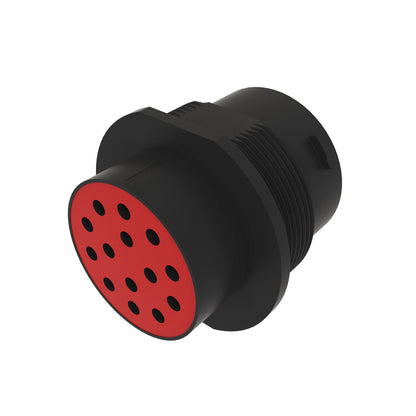 John Deere 57M8173: Black External Electrical Connector Housing, 14 Cavities
