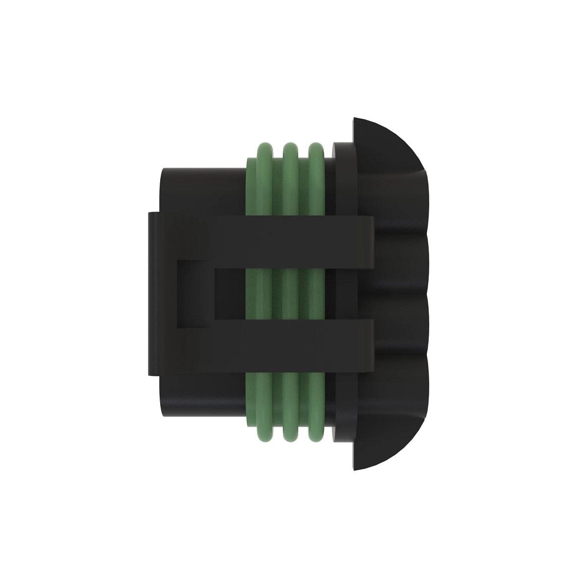 John Deere 57M8416: Black External Electrical Connector Housing, 4 Cavities