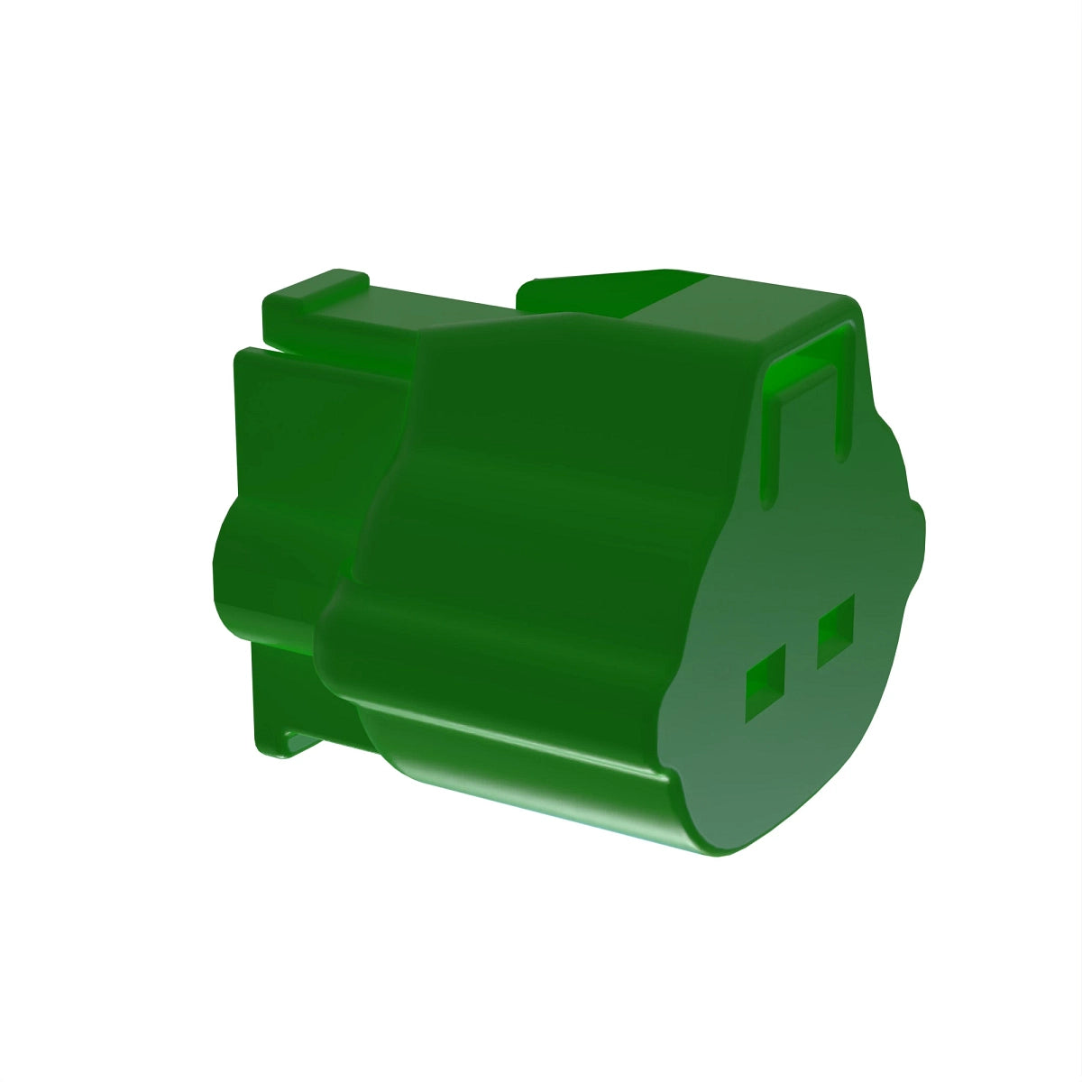 John Deere 57M8418: Yazaki Green Internal Electrical Connector Housing, 2 Cavities