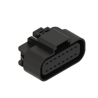 John Deere 57M8484: Black External Electrical Connector Housing, 16 Cavities