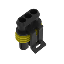John Deere 57M8542: Tyco Black External Electrical Connector Housing, 3 Cavities