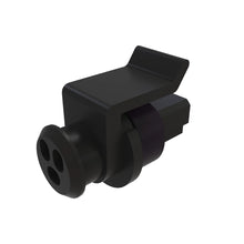 John Deere 57M8557: Black External Electrical Connector Housing, 3 Cavities