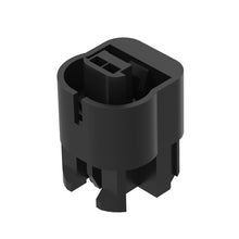 John Deere 57M8601:  Black External Electrical Connector Housing, 2 Cavities