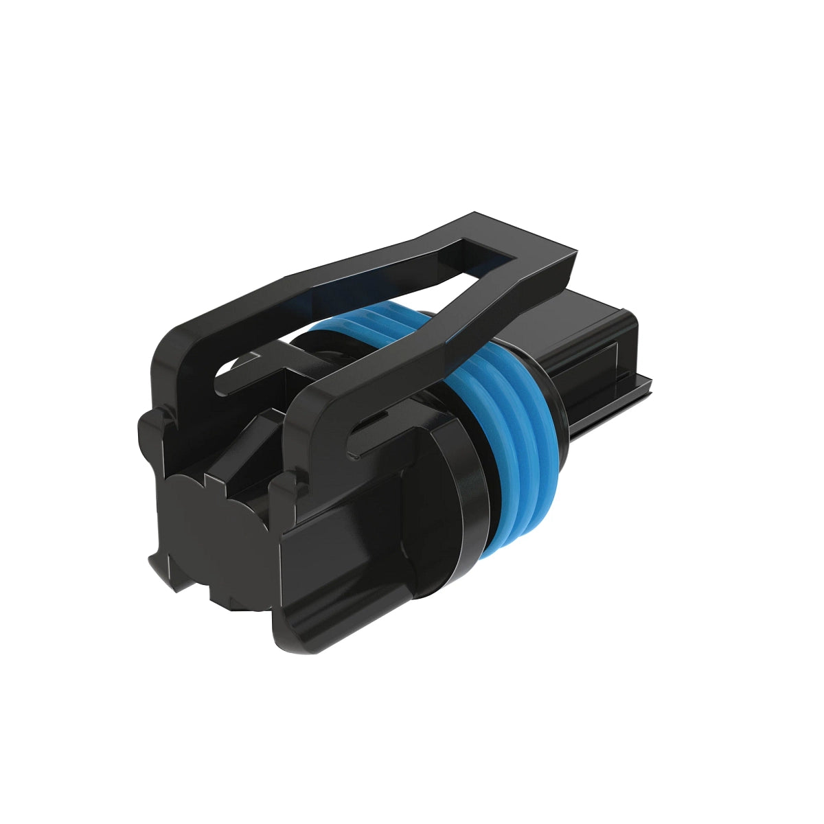 John Deere 57M8923: Black External Electrical Connector Housing, 2 Cavities