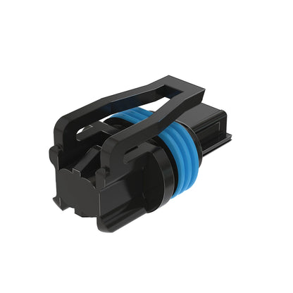 John Deere 57M8923: Black External Electrical Connector Housing, 2 Cavities