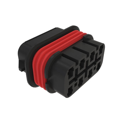 John Deere 57M8988: Red Internal Electrical Connector Housing, 6 Cavities