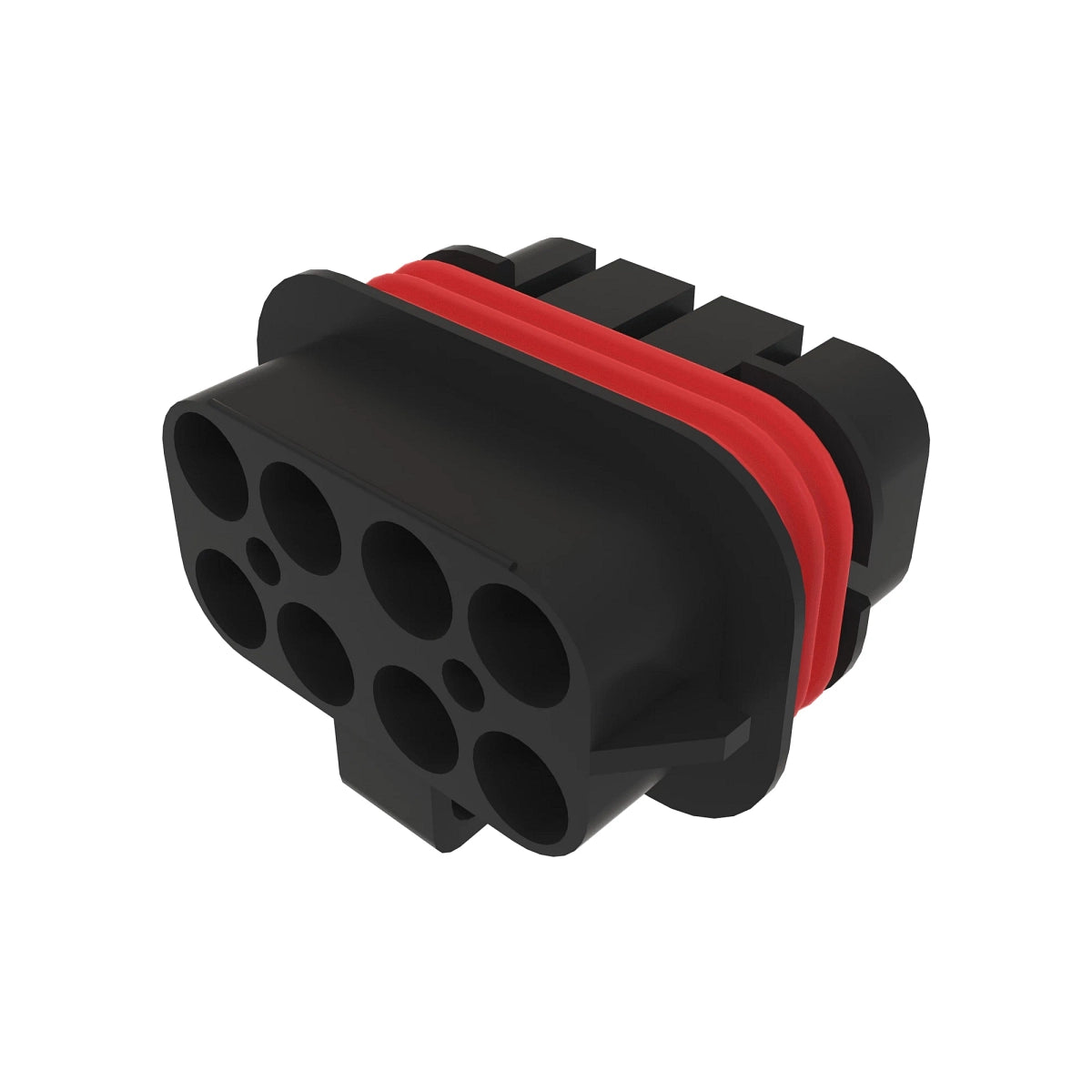 John Deere 57M8988: Red Internal Electrical Connector Housing, 6 Cavities
