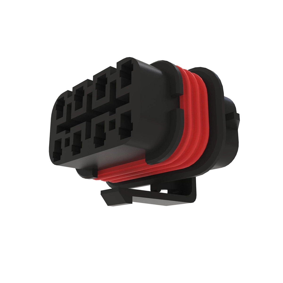 John Deere 57M8988: Red Internal Electrical Connector Housing, 6 Cavities