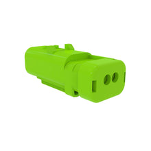 John Deere 57M9733:  Green Electrical Connector Housing, Cavities 2