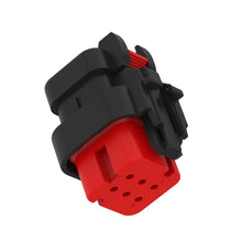 John Deere 57M9750:  Red Electrical Connector Housing, 6 Cavities