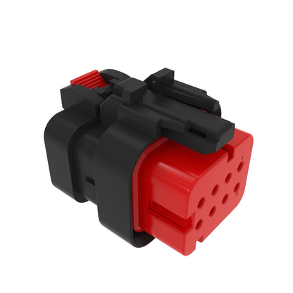 John Deere 57M9756: Red Electrical Connector Housing, 8 Cavities