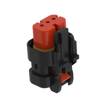 John Deere 57M9780:  Red Electrical Connector Housing, 3 Cavities
