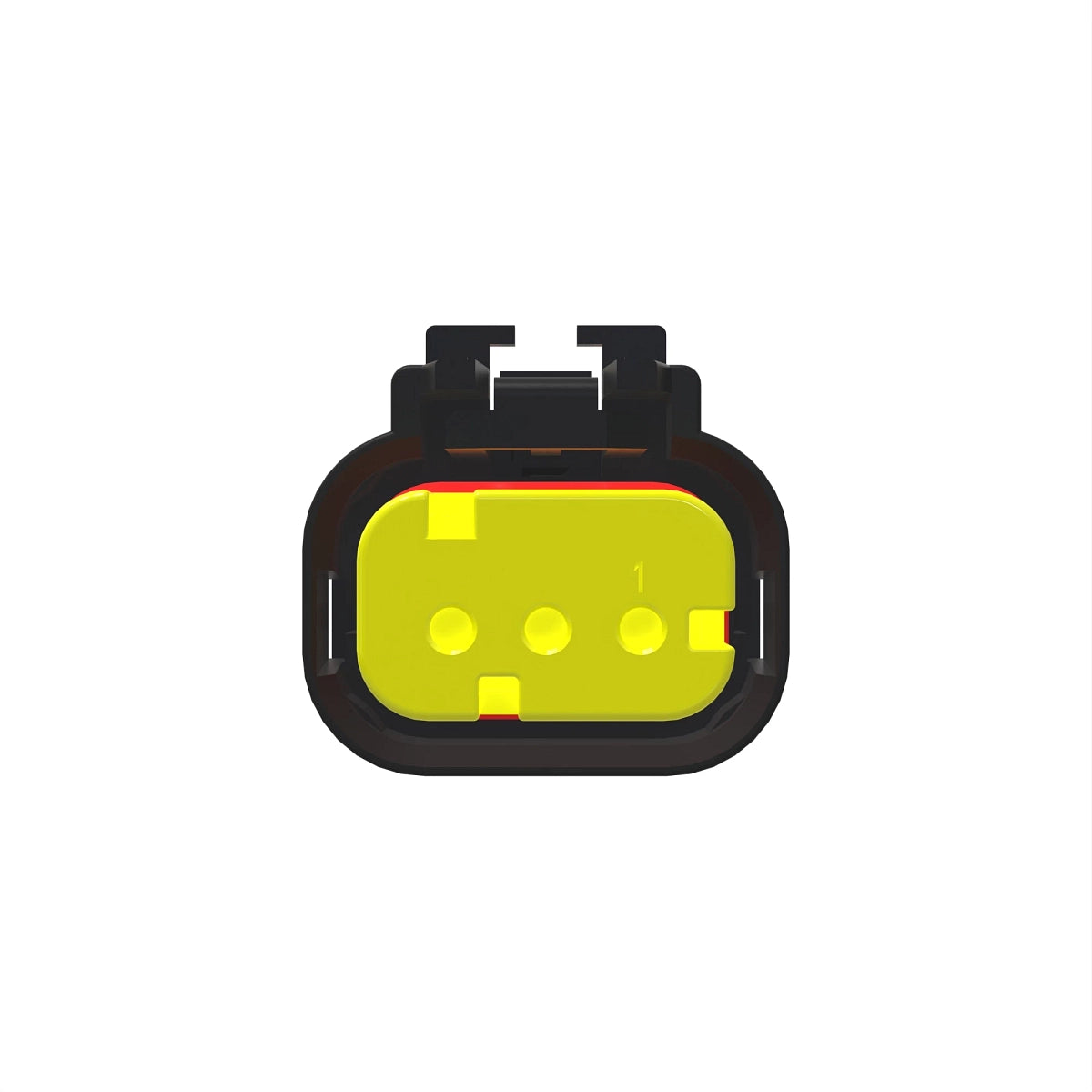 John Deere 57M9782: Yellow Electrical Connector Housing, 3 Cavities